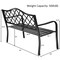 Black Garden Bench Steel Cast Iron Outdoor Patio 4-5 Person Seating